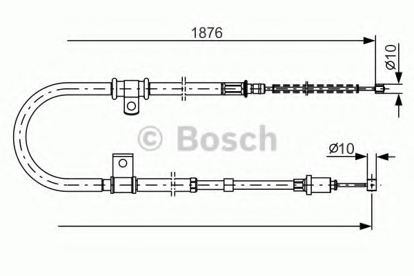 BOSCH MITSUBISHI трос ручного гальма задн. прав. Galant -04 ABS арт. 1987482183