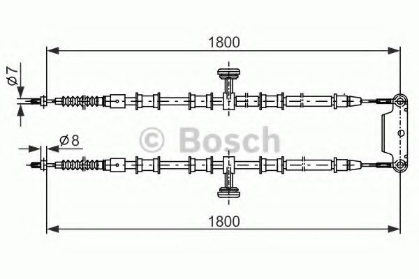 BOSCH OPEL трос ручного гальма Vectra SW 02-,Signum 04- ABS арт. 1987482291