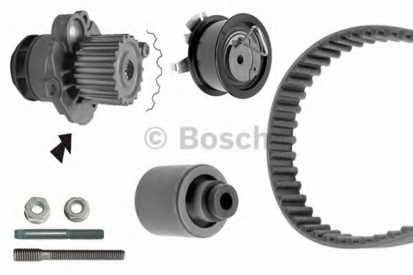 BOSCH К-т ГРМ  (рем.+2шт.ролика+помпа) 1,9TDI: AUDI A3/4/6 VW 1,4 T5 SEAT SKODA FORD Galaxy BOSCH арт. 1987948526