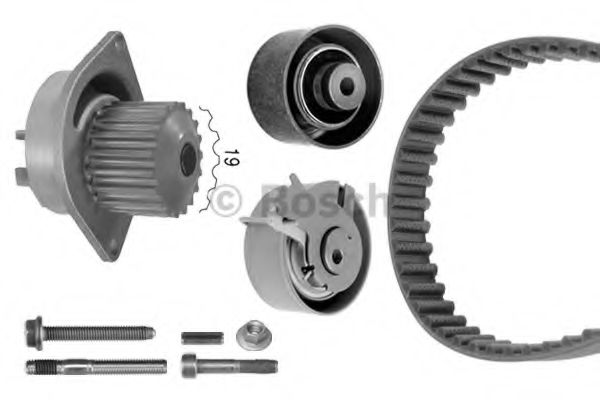 BOSCH  К-кт. ГРМ  (помпа+рем.+2шт.ролика+кріплення)  Citroen Berlingo 1.6, Peugeot 307 1.6 FEBIBILSTEIN арт. 1987948712