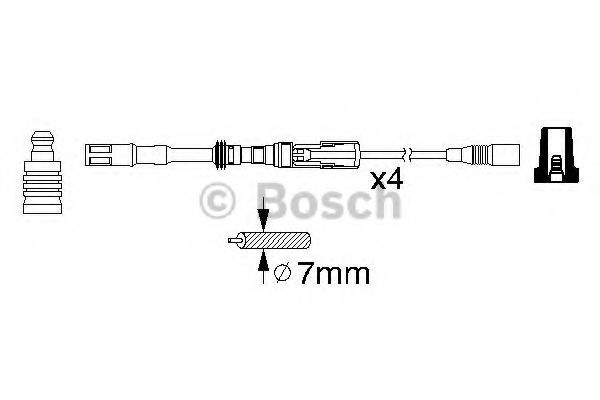 BOSCH VW К-т (4 шт) дротів високовольтних Golf IV 1,8 Bora 1,8 SKODA Octavia 1,8 SEAT Leon 1,8 Toledo 1,8. 97- PROFIT арт. 0986356337