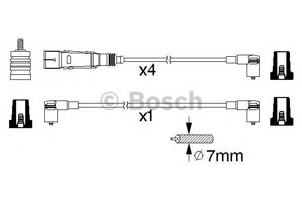 BOSCH VW дріт запалювання Golf,Jetta,Polo 1.0/1.3 81-, FELICIA 1.6 BREMI арт. 0986356357