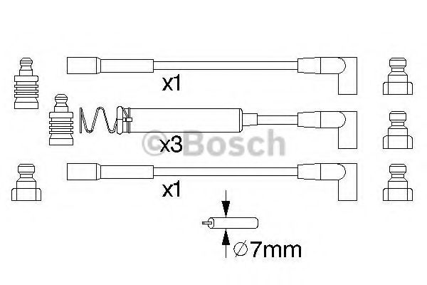 0986356723 BOSCH Провід запалювання Opel Ascona/Astra/Kadett 1.3-1.6 86- JPGROUP арт. 0986356723