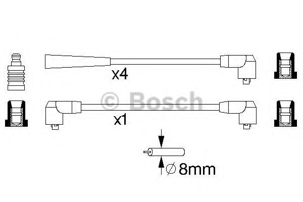 0986356726 BOSCH Комплект проводів запалювання DECARO арт. 0986356726