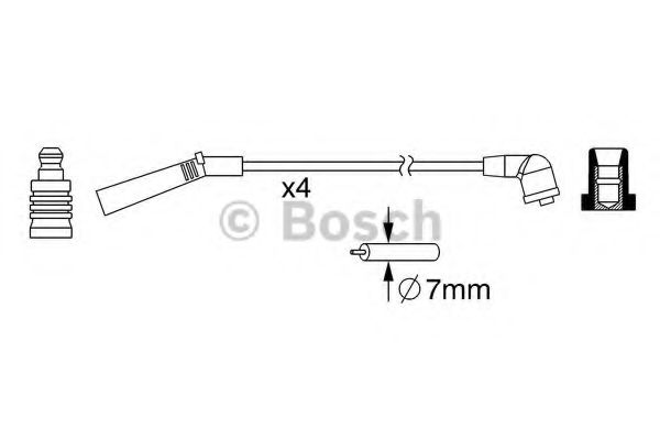 Комплект ВВ проводів MITSUBISHI Colt/Galant/L300/Lancer ''1.3-2.4 ''82-04 NGK арт. 0986357093