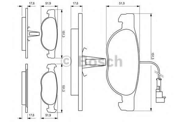 BOSCH FIAT колодки гальмівні передні BRAVO,BRAVA 1.4-1.6 95- ABS арт. 0986424246