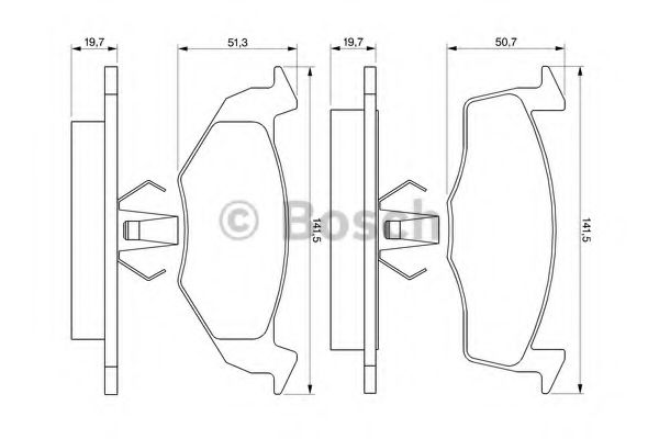 BOSCH гальмівні колодки перед. VW Golf III, Polo 95-01 DELPHI арт. 0986424347