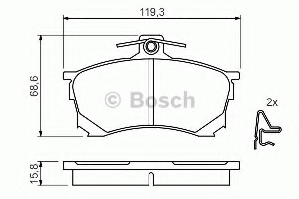 BOSCH MITSUBISHI гальмівні колодки передн.Carisma 95- ROADHOUSE арт. 0986424370