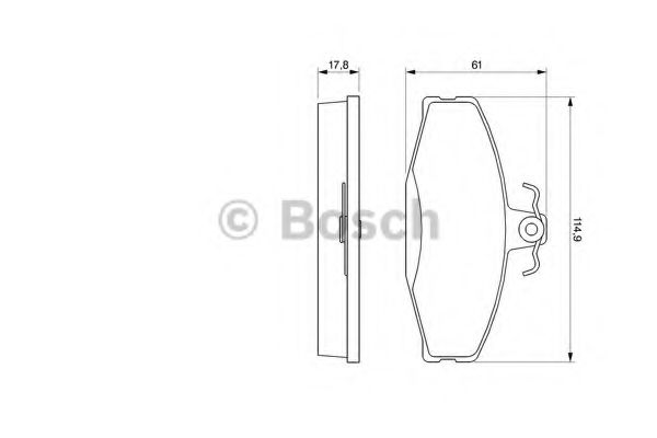 BOSCH, гальмівні колодки перед. SKODA Felicia, Favorit VW Caddy 1,6/1,9D 96-00 DELPHI арт. 0986424373