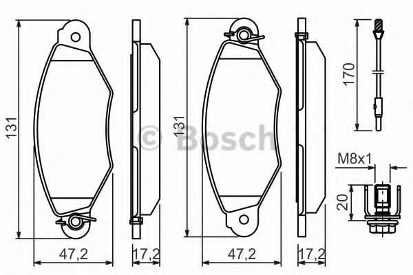 0986424455 BOSCH Гальмівні колодки до дисків BP224 LPR арт. 0986424455