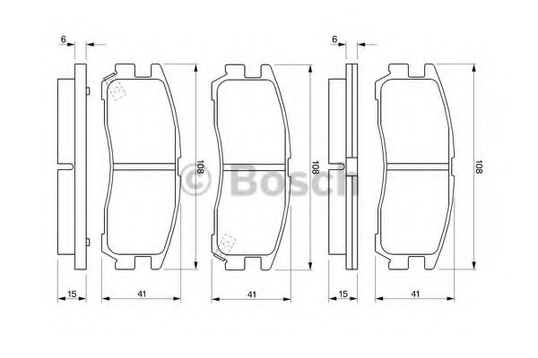 BOSCH гальмівні колодки задн.OPEL Sintra 96-  (з ABS) BREMBO арт. 0986424467