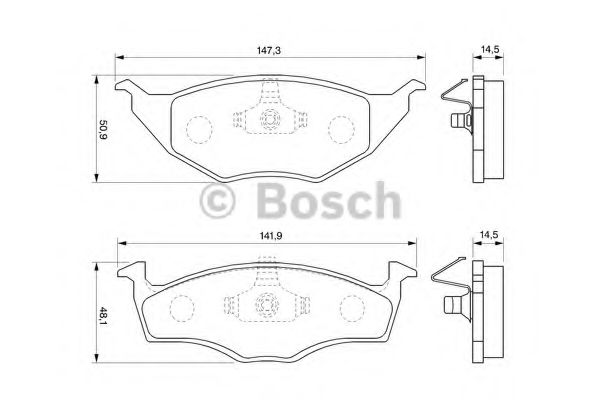 BOSCH VW гальмівні колодки передні Lupo DELPHI арт. 0986424502