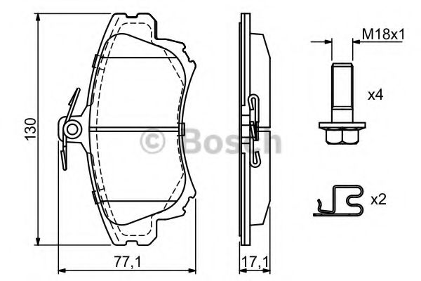 ГАЛЬМІВНІ КОЛОДКИ, ДИСКОВІ ABS арт. 0986424541