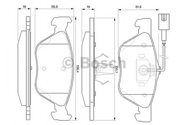 BOSCH гальмівні колодки передні  (з датчик.) ALFA ROMEO 166 98- FRICTION MASTER арт. 0986424576