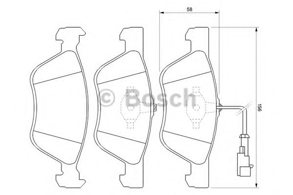 BOSCH гальмівні колодки перед. FIAT Multipla 99- ROADHOUSE арт. 0986424578