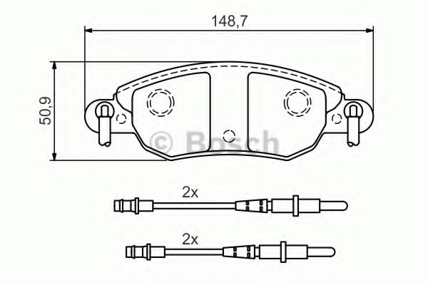 BOSCH гальмівні колодки передн. Citroen C5 2004- DELPHI арт. 0986424598