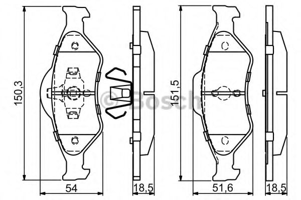 BOSCH гальмівні колодки дискові передн. Ford Fiesta 00- HERTHBUSSJAKOPARTS арт. 0986424645