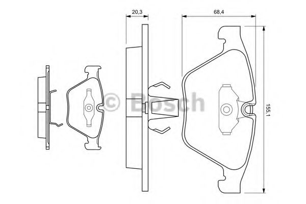 Колодки гальмівні дискові BMW/520i/525i/525i/530d/530d/530i/530i ''F BMW арт. 0986494036