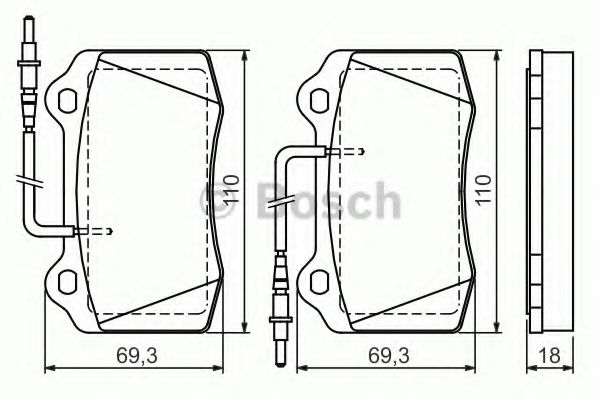 BOSCH гальмівні колодки дискові PEUGEOT 406 JURID арт. 0986424658