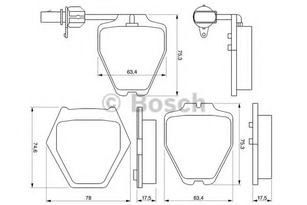 0986424690 BOSCH Гальмівні колодки до дисків BP403 ABE арт. 0986424690