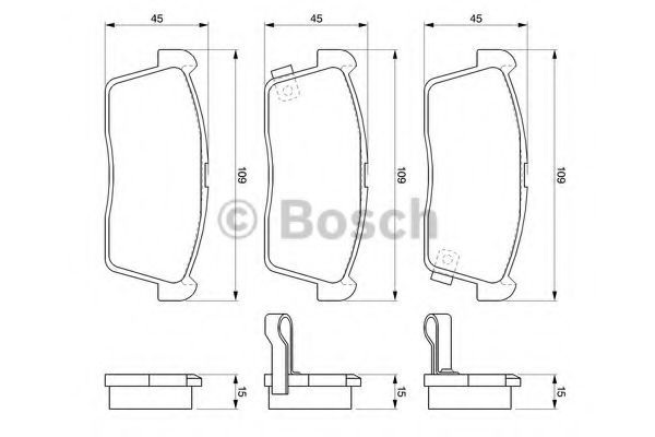 Гальмівні колодки, дискові BOSCH арт. 0986424695