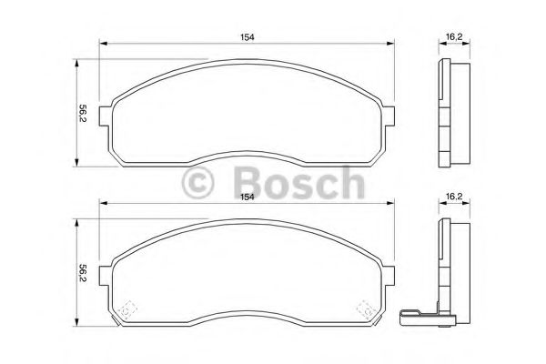 BOSCH гальмівна колод. передн. KIA Carnival 01- TOKO CARS арт. 0986424714