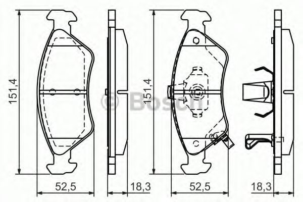 BOSCH KIA гальмівні колодки дискові передн. Clarus 96-99 AUTOX арт. 0986424725