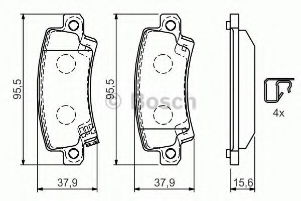 0986424790 BOSCH Гальмівні колодки до дисків BP931 BLUEPRINT арт. 0986424790