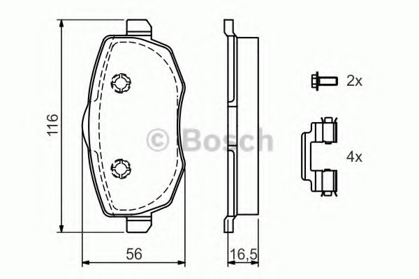 BOSCH LANCIA гальмівні колодки передн. YPSILON 1.2-1.4 03 ABS арт. 0986424793