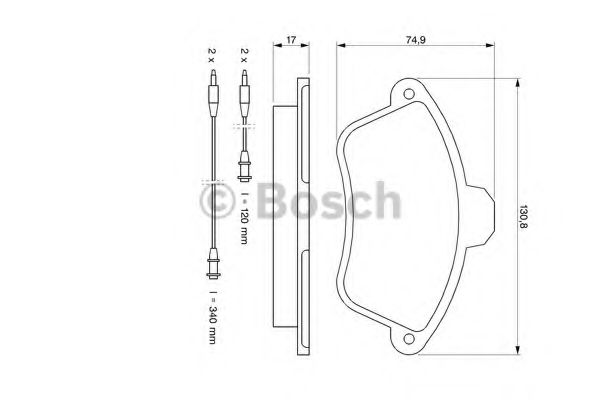 BOSCH гальмівні колодки перед. PEUGEOT 605 2,0-3,0 89-99 [-] ICER арт. 0986460951