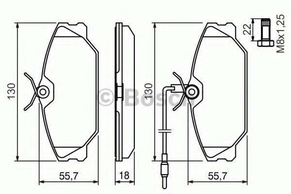 BOSCH гальмівні колодки перед. RENAULT Laguna, Megane, Scenic CIFAM арт. 0986461765