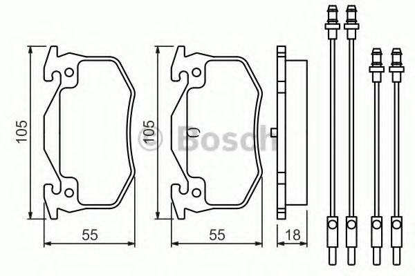 BOSCH гальмівні колодки диск.передн. (з датчик.)CITROEN,RENAULT ASAM арт. 0986466350