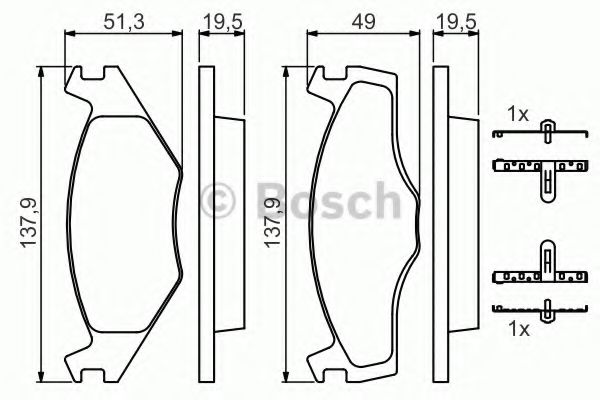 0986468873 BOSCH Гальмівні колодки до дисків BP737 ABE арт. 0986468873