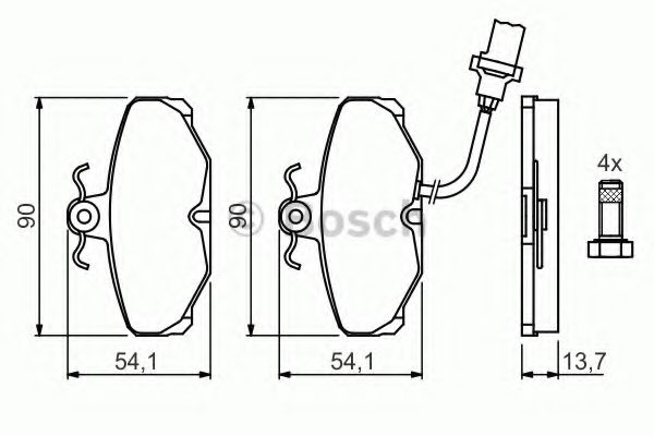 BOSCH FORD гальмівні колодки диск. задн.  (з датчик) Scorpio ABS арт. 0986469820