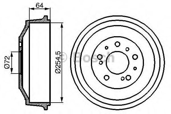 BOSCH  FIAT гальмівний барабан задній DUCATO 94- KAMOKA арт. 0986477031