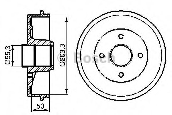 BOSCH RENAULT гальмівний барабан задній LAGUNA 94- TRW арт. 0986477121