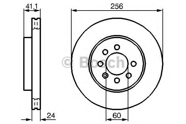 BOSCH DAEWOO диск гальмівний передній NUBIRA 1.6,2.0 16V 97- FEBIBILSTEIN арт. 0986478286