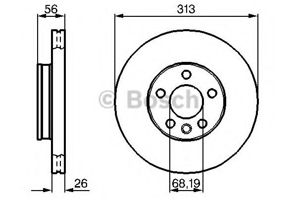 BOSCH VW Гальмівний диск передн. Sharan 97-, Transporter 90- FERODO арт. 0986478296