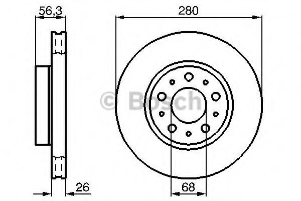 BOSCH VOLVO диск гальмівний передній 740-760 90- ROADHOUSE арт. 0986478298