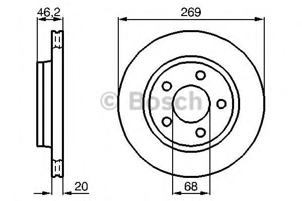 BOSCH AUDI гальмівний диск задн. 100 Quattro 86- ROADHOUSE арт. 0986478316