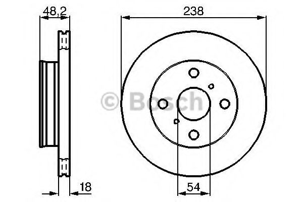 BOSCH диск гальмівний TOYOTA COROLLA 87- ABE арт. 0986478385