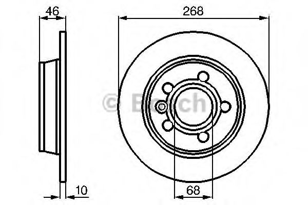 BOSCH диск гальмівний задн. VW Sharan SEAT Alhambra FORD Galaxy (268*9) BREMBO арт. 0986478421