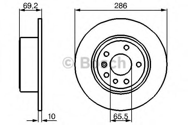 BOSCH диск гальмівний задн. VECTRA 95- 286 10 8 FEBIBILSTEIN арт. 0986478436