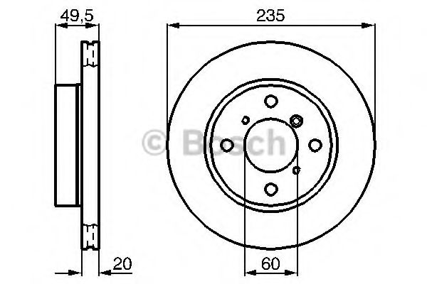 BOSCH диск гальмівний SUZUKI NIPPARTS арт. 0986478450