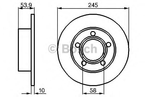 BOSCH диск гальмівний задн. AUDI A6 quttro 97-04 (245*10) DELPHI арт. 0986478461