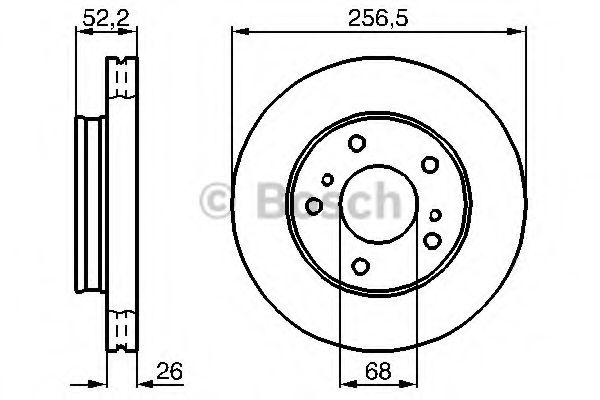 BOSCH NISSAN гальмівний диск передн. Serena BLUEPRINT арт. 0986478485