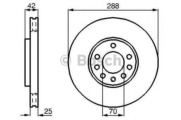 BOSCH OPEL диск гальмівний передній Vectra B, Saab ABS арт. 0986478588