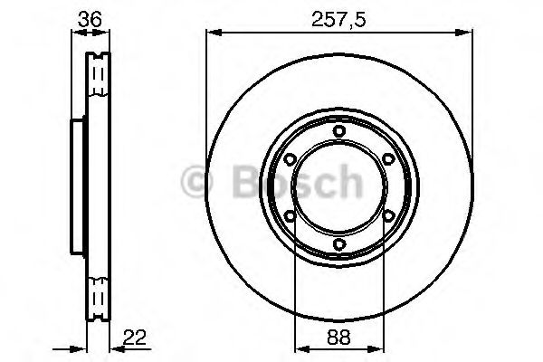 BOSCH OPEL диск гальмівний передній FRONTERA 91- 257 22 20.6 NIPPARTS арт. 0986478596