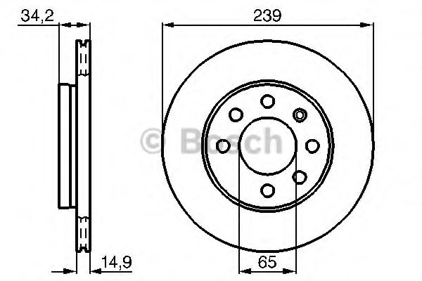 BOSCH диск гальмівний передній LUPO 98- FERODO арт. 0986478627