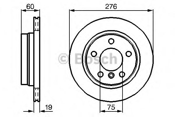 BOSCH HIGH CARBON BMW Диск гальмівний задн. (вентил.) E36/46 (276*19) ABE арт. 0986478642